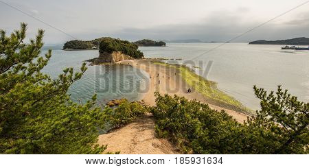 Angel road in shodoshima island, spring Japan