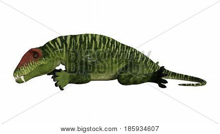 3D Rendering Dinosaur Doliosauriscus On White