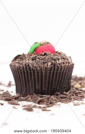Cupcake With Sweet Sugar Apple On A Top