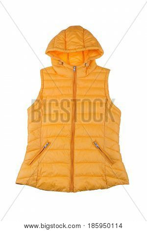 Yellow female vest isolated on white background.