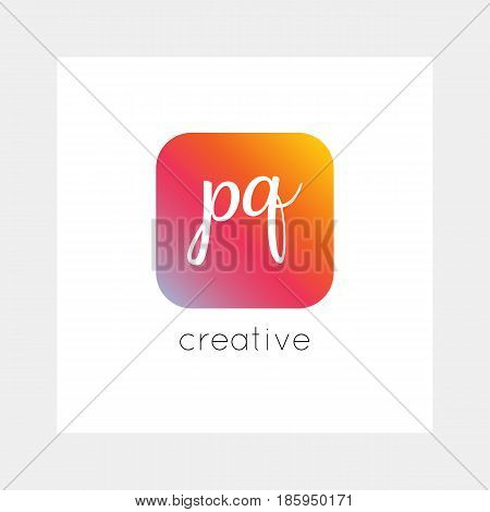 PQ logo, vector. Useful as branding, app icon, alphabet combination, clip-art.