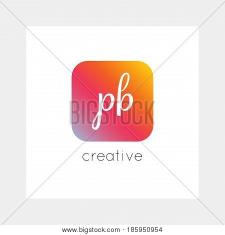 PB logo, vector. Useful as branding, app icon, alphabet combination, clip-art.