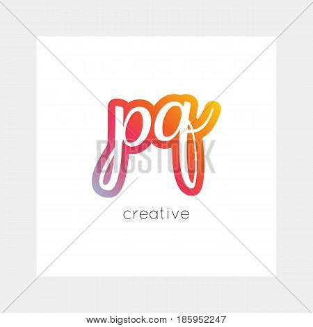 PQ logo, vector. Useful as branding, app icon, alphabet combination, clip-art.
