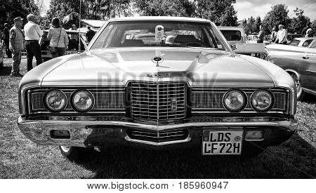Paaren Im Glien, Germany - May 19: Full-size Car Ford Ltd (americas), 1972, Black And White, 