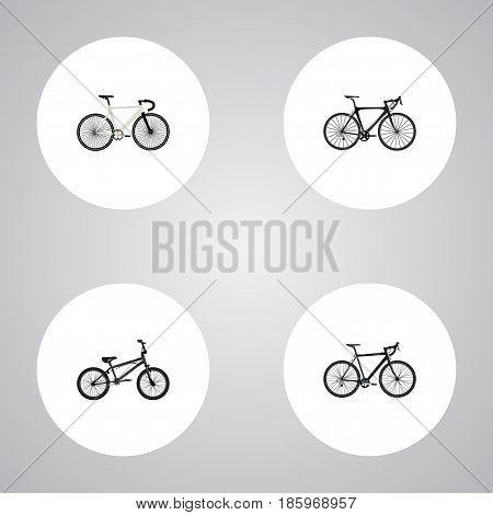 Realistic Extreme Biking, Cyclocross Drive, Exercise Riding And Other Vector Elements. Set Of Sport Realistic Symbols Also Includes Road, Bike, Cyclocross Objects.