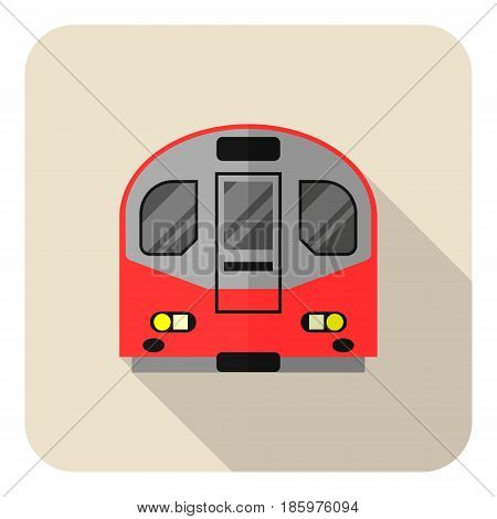 flat icon vector subway train metro red