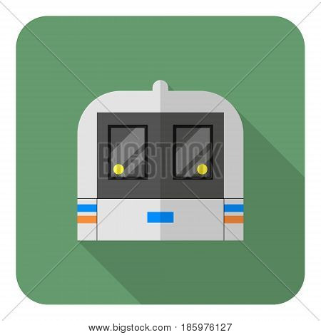 flat icon vector subway train metro green