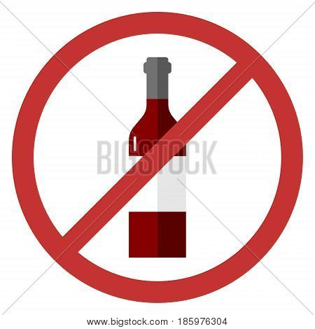 vector sign no alcohol with a bottle