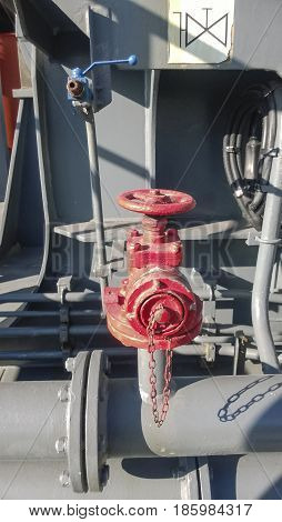 Manual Shut-off Valve Of The Outlet Pipe Of The Water Supply Line Of The Fire-fighting System