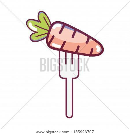 fresh carrot to prepair natural salad, vector illustration
