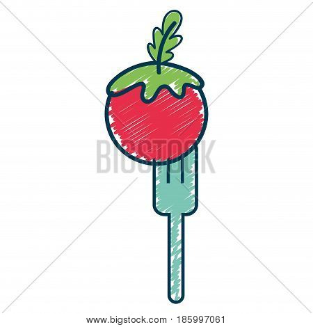 fresh tomato to prepair natural salad, vector illustration