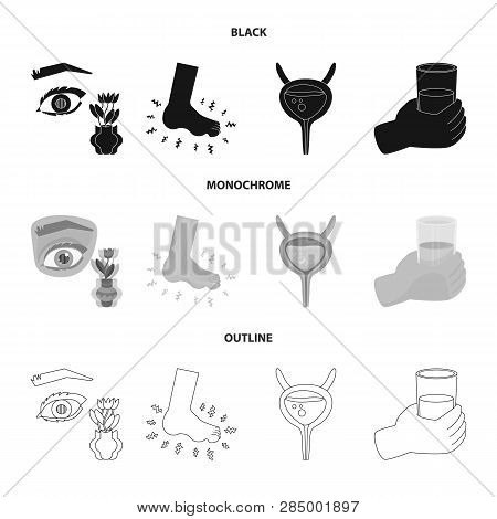 Vector Design Of Diet And Treatment  Sign. Collection Of Diet And Medicine Stock Symbol For Web.