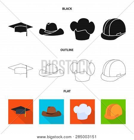 Vector Illustration Of Clothing And Cap Sign. Set Of Clothing And Beret Stock Vector Illustration.