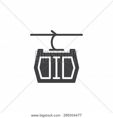 Cable Car Vector Icon. Filled Flat Sign For Mobile Concept And Web Design. Ropeway Cabin Simple Glyp