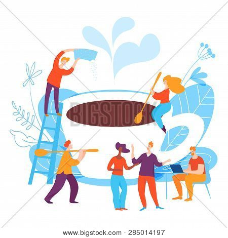 Vector Concept Illustration With Coffee Making Process