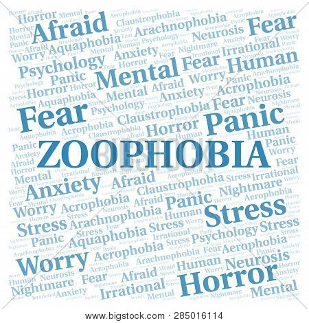 Zoophobia Word Cloud. Wordcloud Made With Text Only.