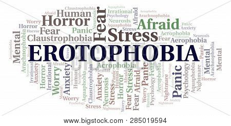 Erotophobia Word Cloud. Wordcloud Made With Text Only.
