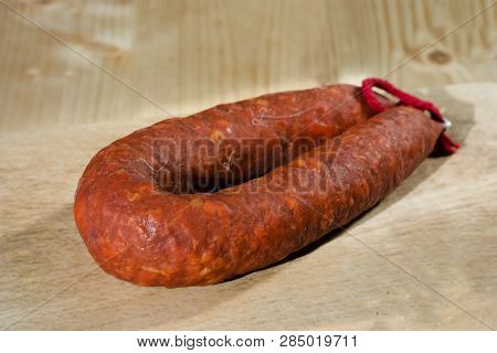 Pork Smoked Picante Sausage Chorizo With Smoked Paprica And Pepper Cayenne En Garlic Pouder. Spanish