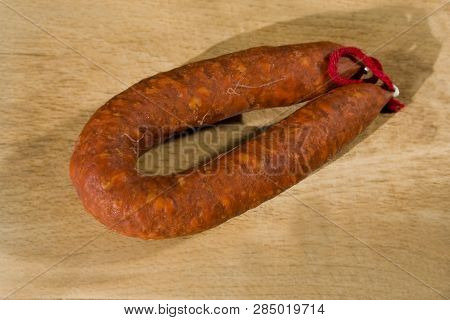 Pork Smoked Picante Sausage Chorizo With Smoked Paprica And Pepper Cayenne En Garlic Pouder. Spanish