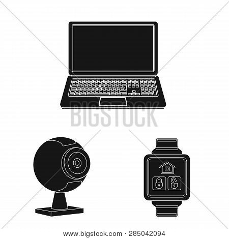 Isolated Object Of Laptop And Device Sign. Set Of Laptop And Server Stock Symbol For Web.