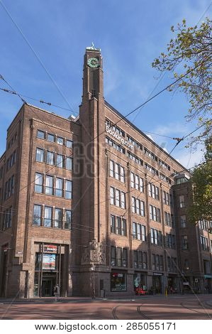 Amsterdam, The Netherlands, October 09, 2018: Facade Of One Of The Offices Of Booking Com Company In