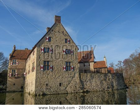winter time at an Castle in the german muensterland