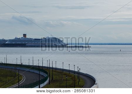 Saint-petersburg, Russia - August, 2018:view Of The Cruise Ship In The Port