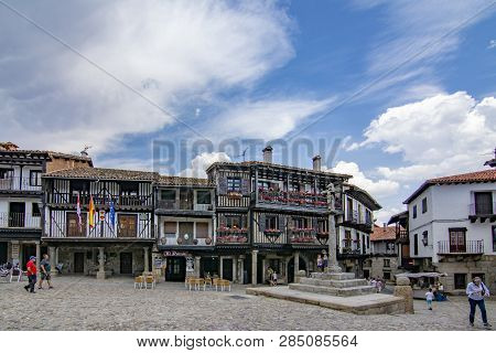 Alberca, Salamanca, Spain; June 2017: Main Square  And Buildings Of The Medieval Village Of La Alber