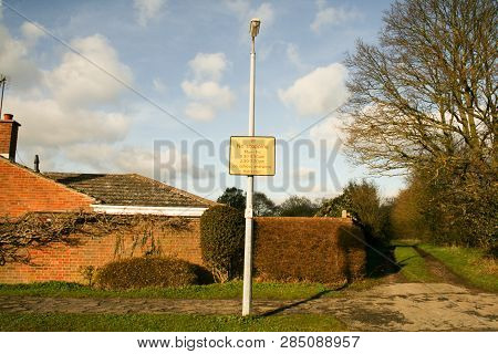 No Stopping Sign Yellow Outside Lamp Post