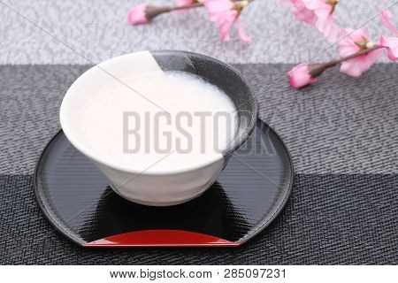 Drink Of Japanese Sweet Alcohol Drink Made From Sake Lees (amazake)