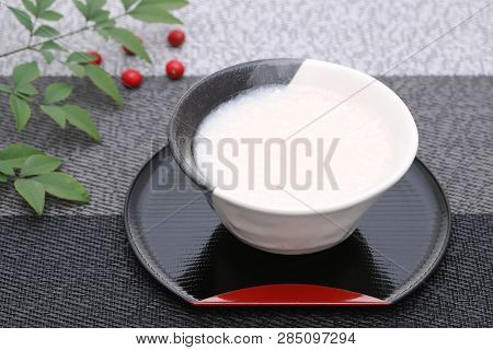 Drink Of Japanese Sweet Alcohol Drink Made From Sake Lees (amazake)