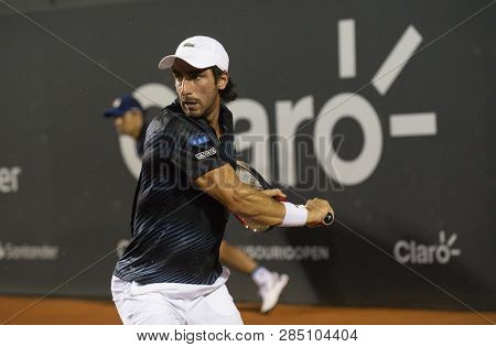 Rio, Brazil - February 19, 2019: Pablo Cuevas (uru) During Rio Open 2019 (atp 500) Held At The Jocke