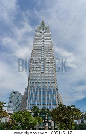 Ho Chi Minh City, Vietnam - August 24, 2017: Tall Skyscraper Building Of Vietcombank In Ho Chi Minh 