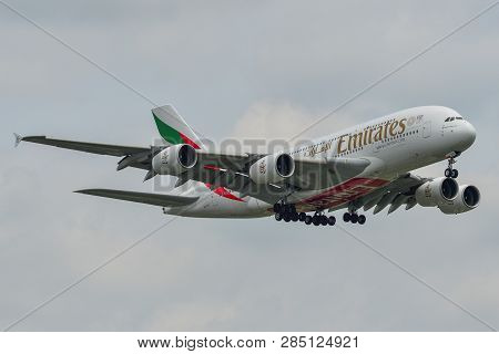 Airplane Landing At Bangkok Airport