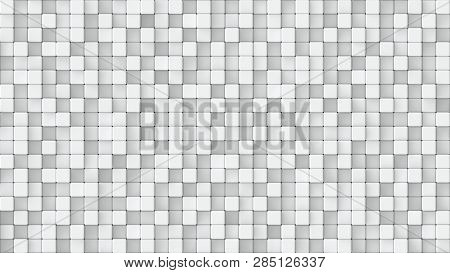 3d Rendered Texture Of Small White Cubes At Different Heights.