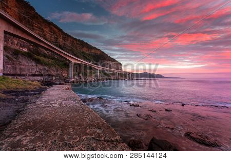 Sea Cliff Bridge Is Built Out From The Cliffs And Spans A Section Of The Illawarra Coastline After T