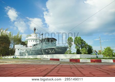 Trad, Thailand - December 01, 2018: Koh Chang Naval Battle Memorial In Trad Province, Thailand. This