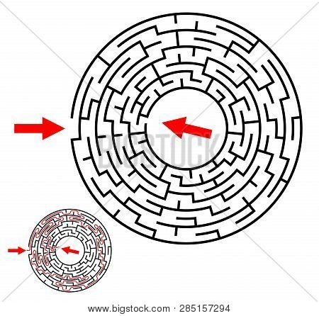 Labyrinth, Maze Conundrum For Kids. Entry And Exit. Children Puzzle Game. Vector Illustration