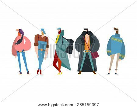 Hipster Set. Trendy Guy With Beard. Fashion-monger
