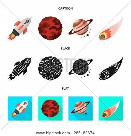 Vector Illustration Of Astronomy And Technology  Sign. Collection Of Astronomy And Sky Vector Icon F