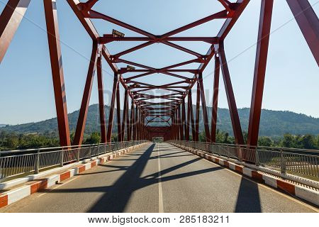 Nasak-khokhaodo Laos-netherlands Friendship Bridge. Bridge Over The Mekong River.