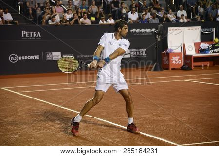 Rio, Brazil - February 16, 2019: Thomaz Belluci (bra) During Rio Open 2019 (atp 500) Held At The Joc