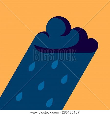 Raining Icon In Flat Style, Vector. Can Be Used As Weather Item Or Symbol Of Depression.