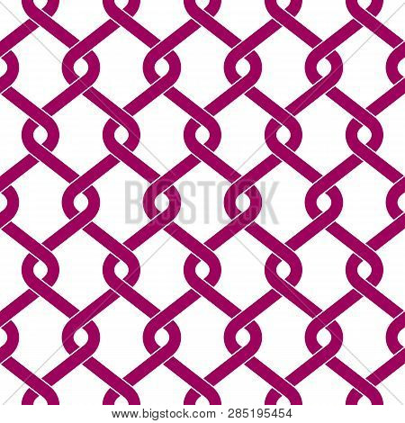 Metal Woven Fence Seamless Pattern. Flat Vector Illustration.