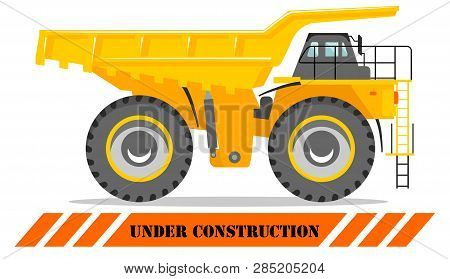 Off-highway Truck. Heavy Mining Machine And Construction Equipment. Vector Illustration.
