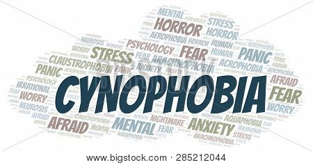 Cynophobia Word Cloud. Wordcloud Made With Text Only.