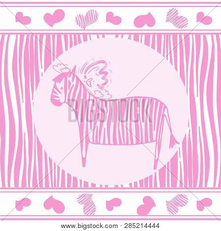 Zebra Pattern With White Background. Vector Illustration