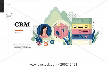 Technology 1 - Crm Customer Relationship Management - Modern Flat Vector Concept Digital Illustratio