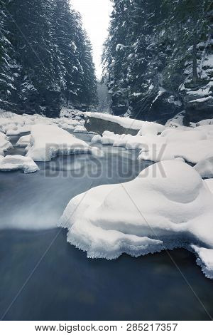 Mountain Bike In The Winter In The Mountains
