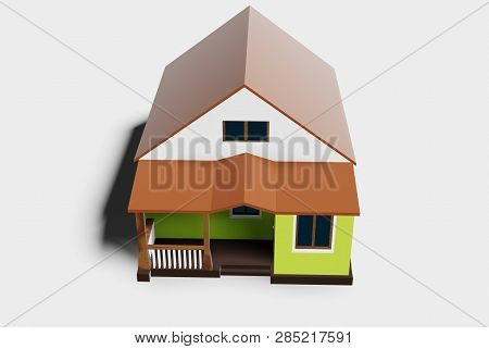 3d House Modern Contemporary Style Isolated On White Background